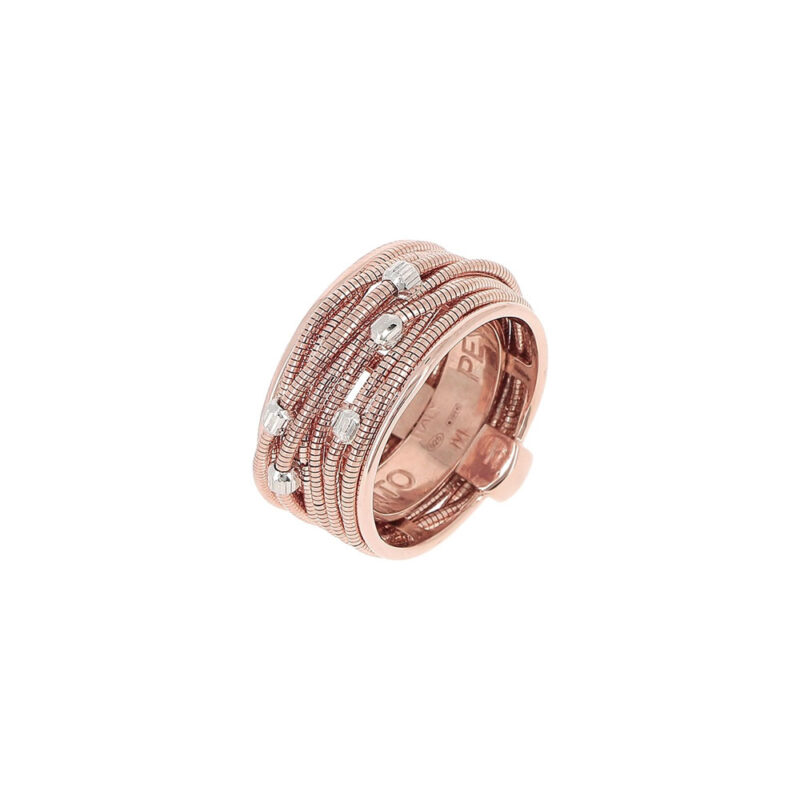 Anello Multifilo Rosato con Sfere
